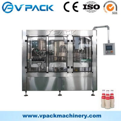 Glass bottle filling machine for juice (hot filling)