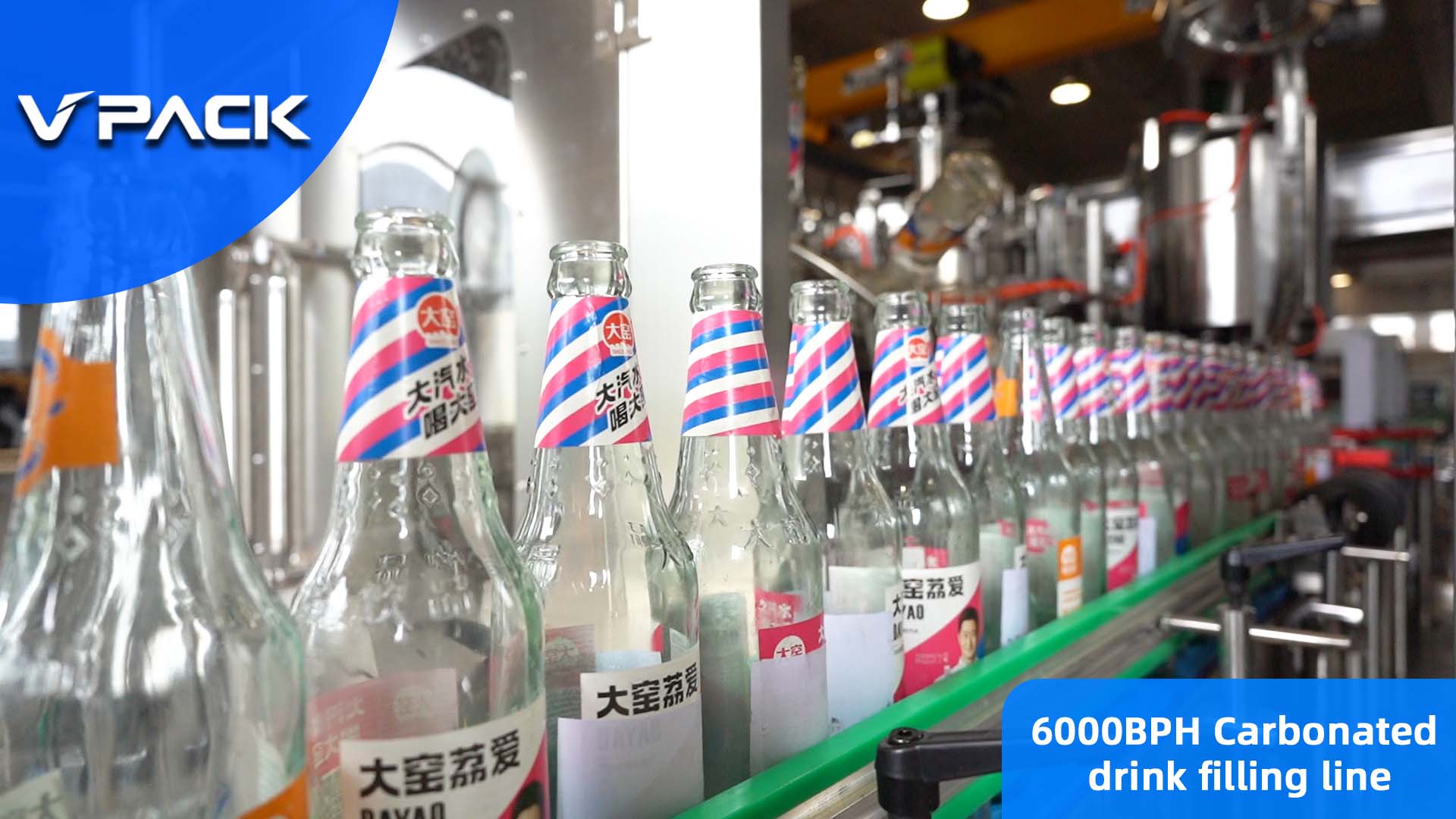 6000BPH Glass bottle Carbonated Soft drink filling line