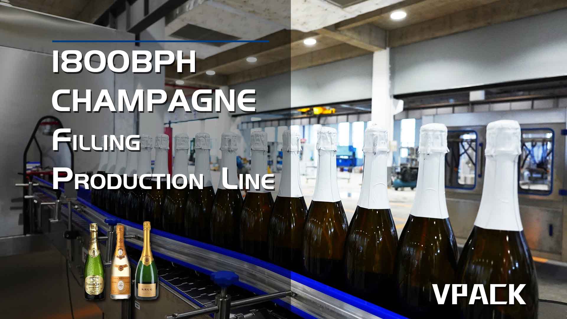 1800BPH Glass Bottle Champagne Filling Production Line